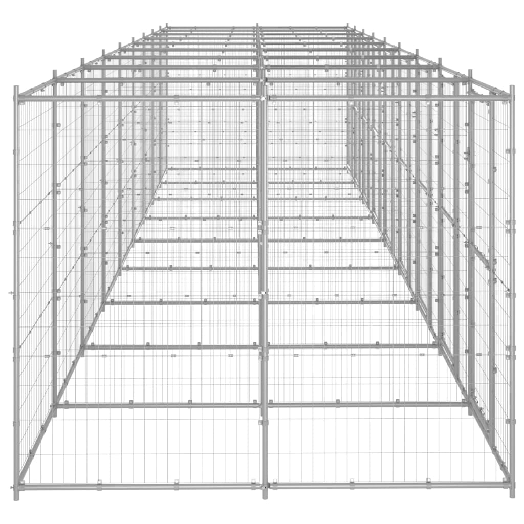 udendørs hundebur 21,78 m² galvaniseret stål
