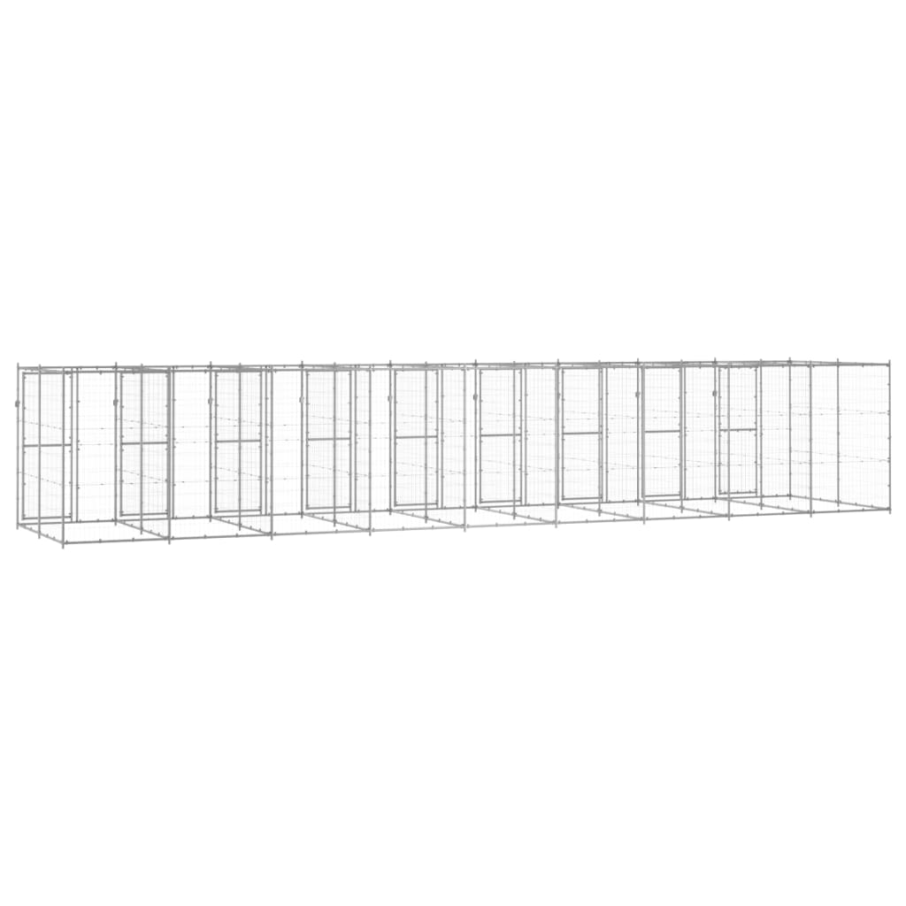 udendørs hundebur 21,78 m² galvaniseret stål