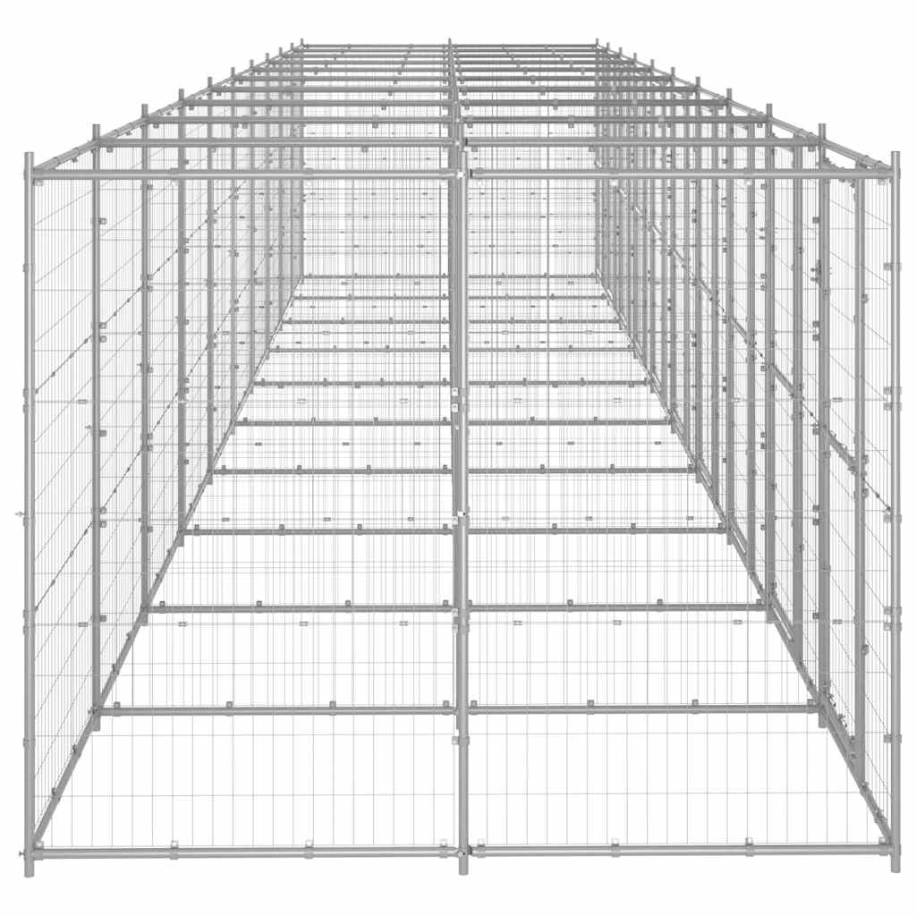 udendørs hundebur 24,2 m² galvaniseret stål