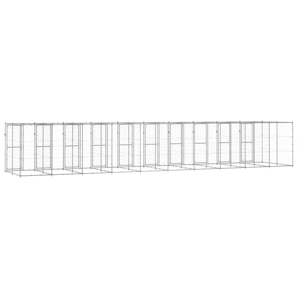 udendørs hundebur 24,2 m² galvaniseret stål