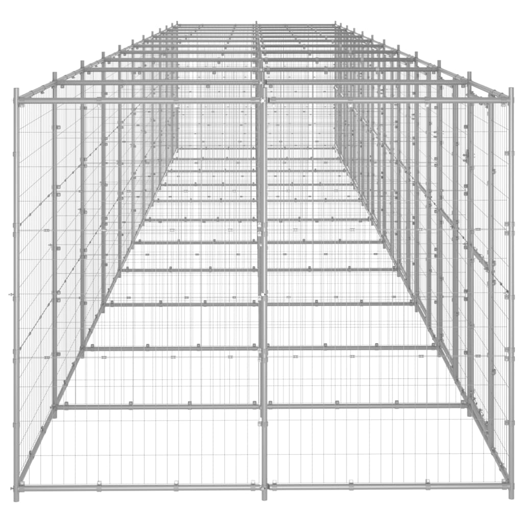 udendørs hundebur 26,62 m² galvaniseret stål