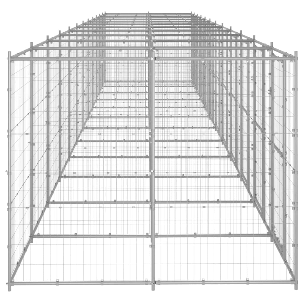 udendørs hundebur 29,04 m² galvaniseret stål