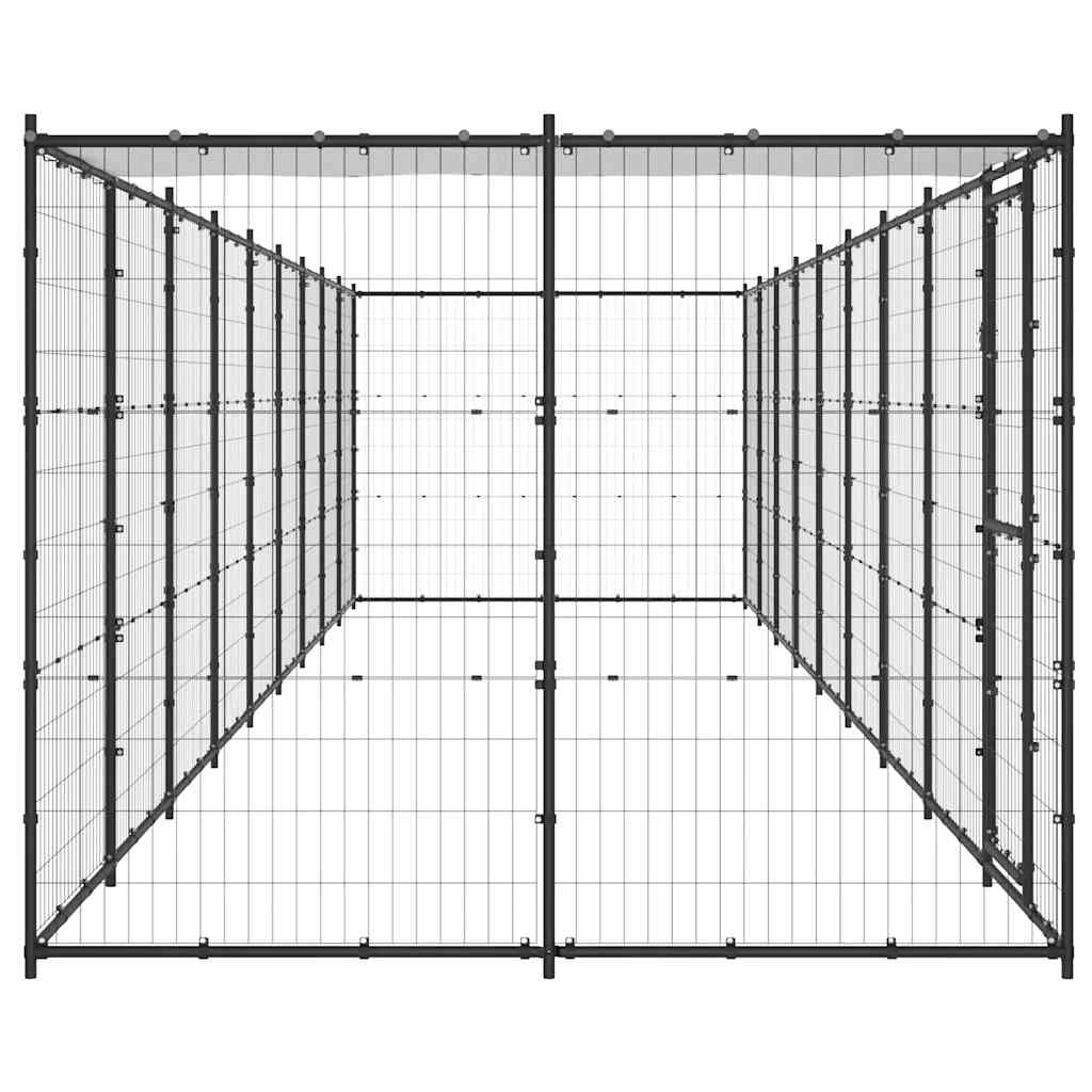 udendørs hundebur med tag 21,78 m² stål