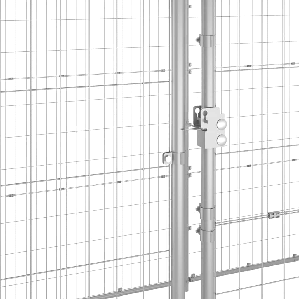 udendørs hundebur med tag 7,26 m² galvaniseret stål