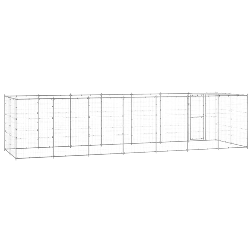 udendørs hundebur med tag 16,94 m² galvaniseret stål
