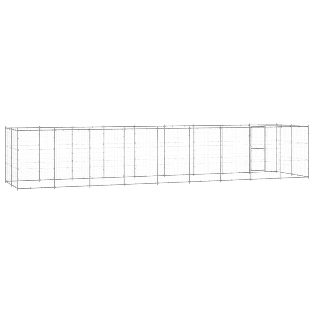 udendørs hundebur med tag 21,78 m² galvaniseret stål