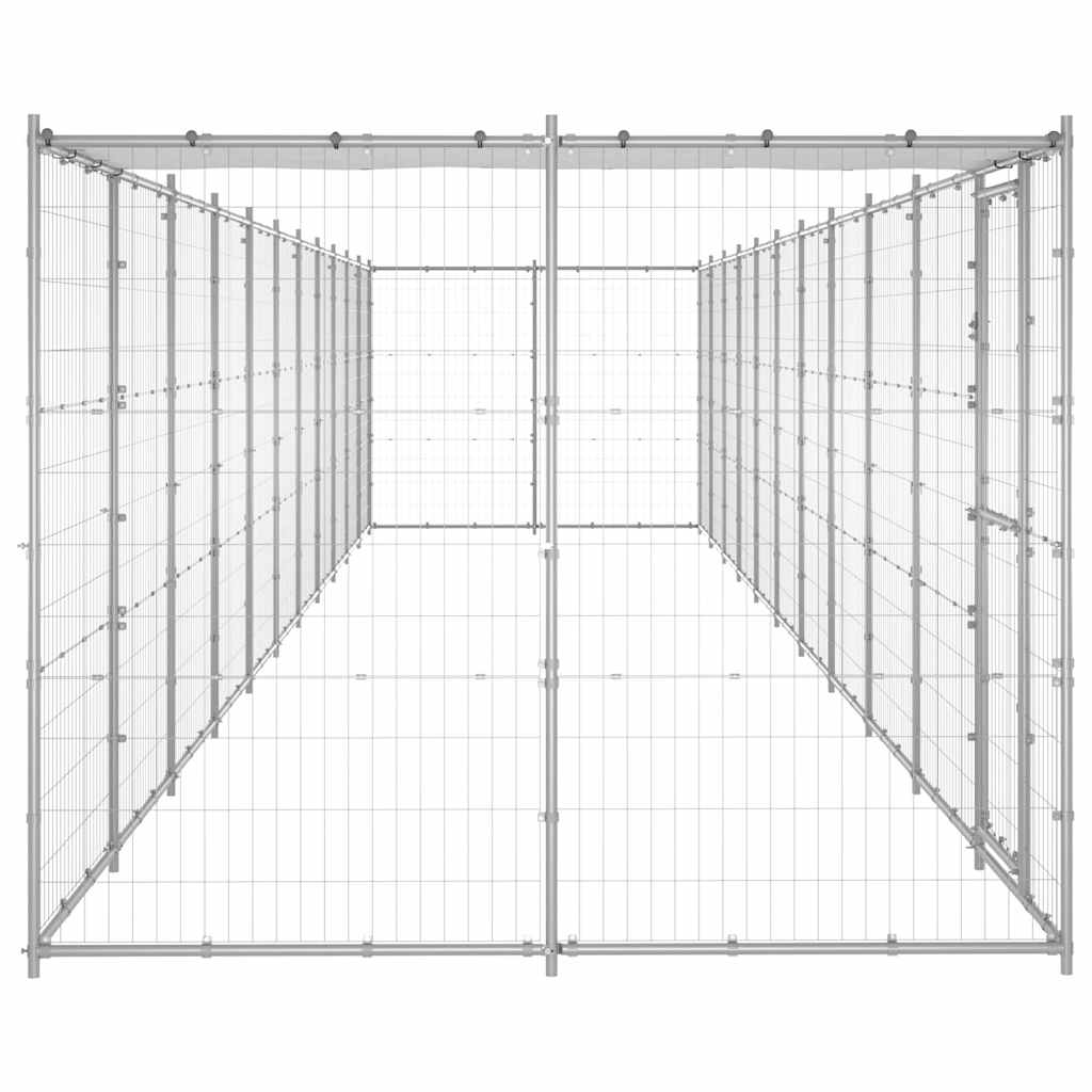 udendørs hundebur med tag 26,62 m² galvaniseret stål