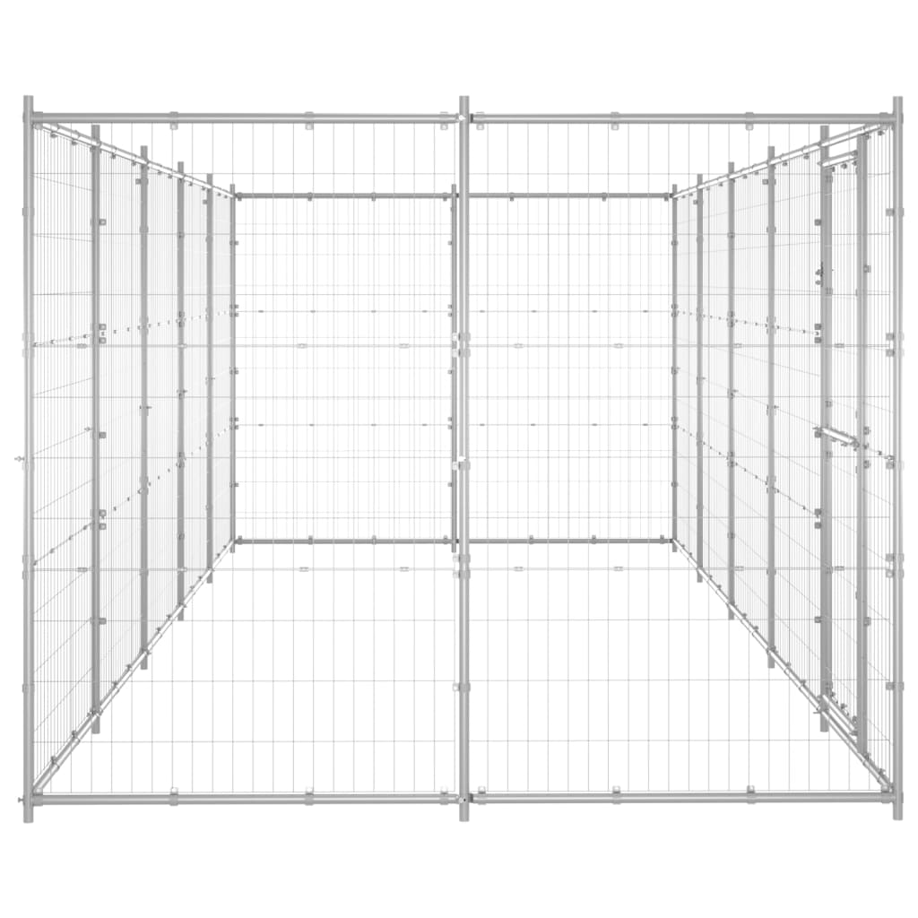 udendørs hundebur 12,1 m² galvaniseret stål