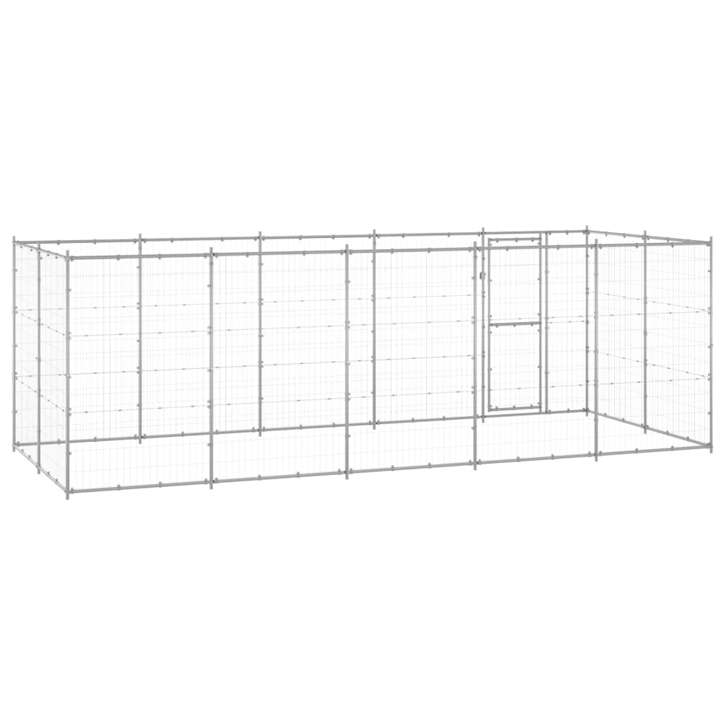 udendørs hundebur 12,1 m² galvaniseret stål