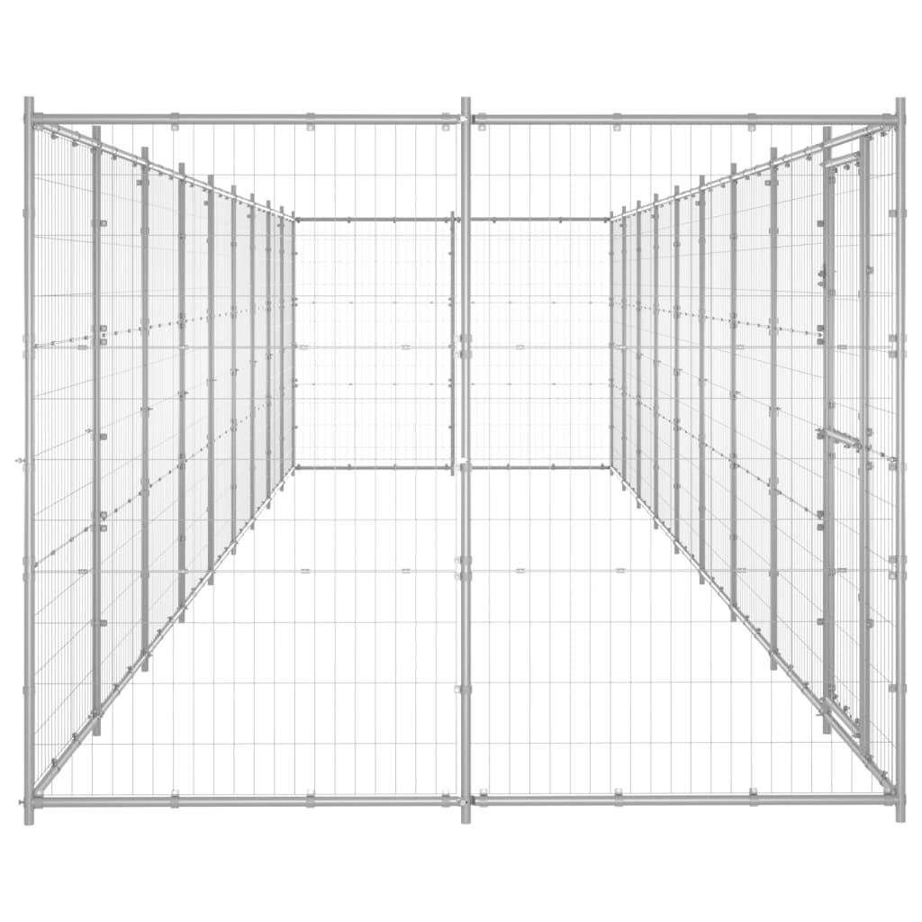 udendørs hundebur 21,78 m² galvaniseret stål