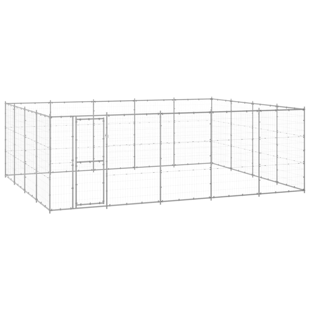 udendørs hundebur 24,2 m² galvaniseret stål
