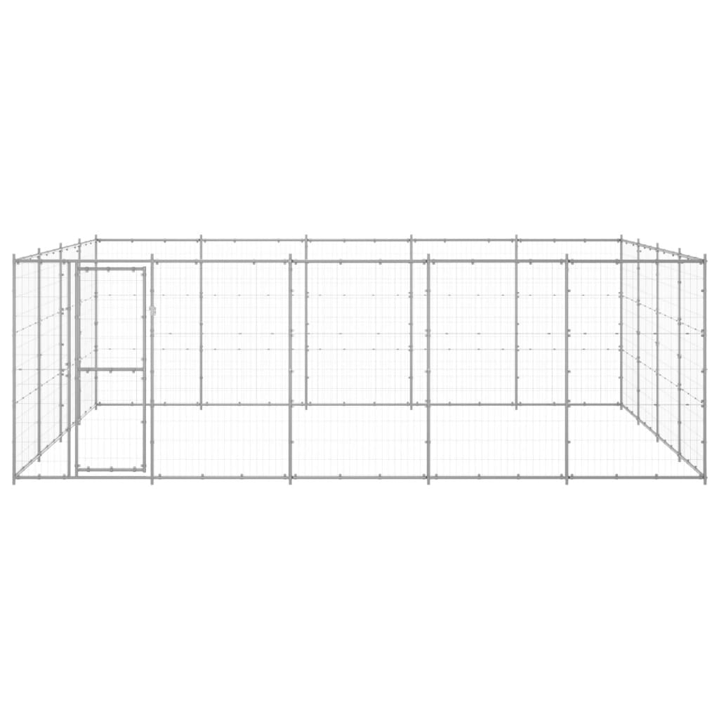 udendørs hundebur 24,2 m² galvaniseret stål
