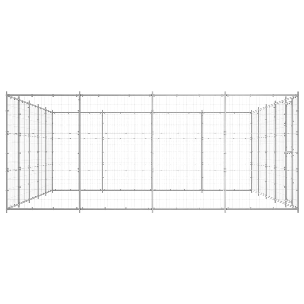 udendørs hundebur 24,2 m² galvaniseret stål