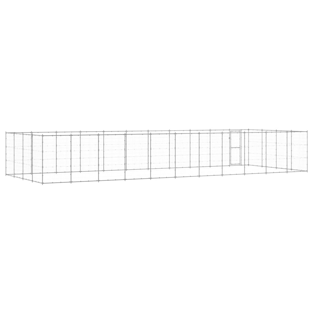 udendørs hundebur 43,56 m² galvaniseret stål
