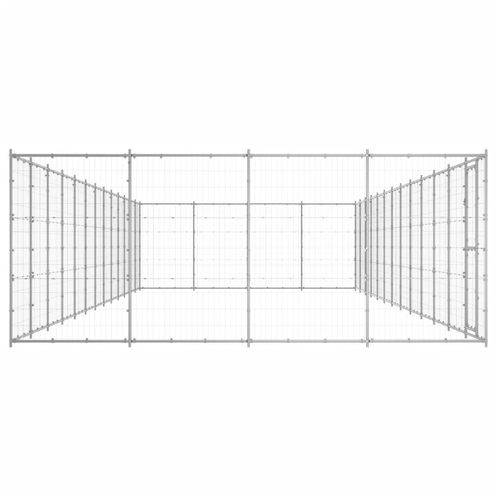udendørs hundebur 53,24 m² galvaniseret stål