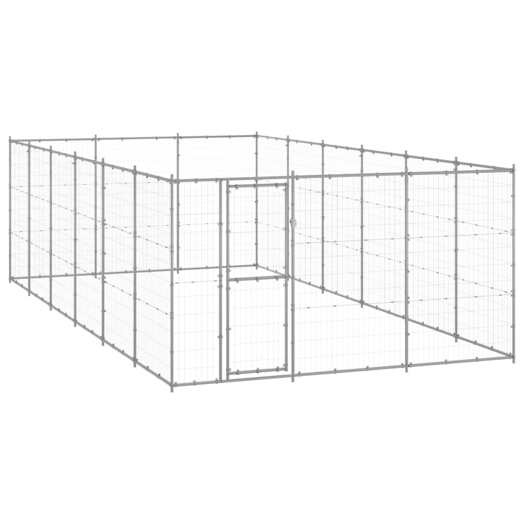 udendørs hundebur 21,78 m² galvaniseret stål