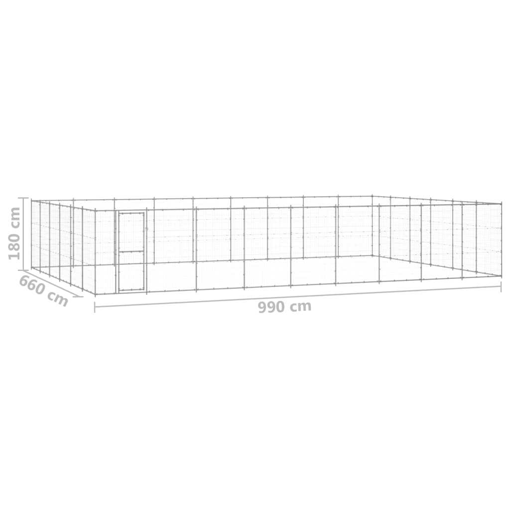 udendørs hundebur 65,34 m² galvaniseret stål