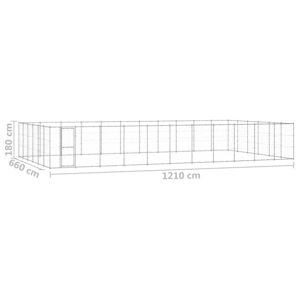 udendørs hundebur 79,86 m² galvaniseret stål