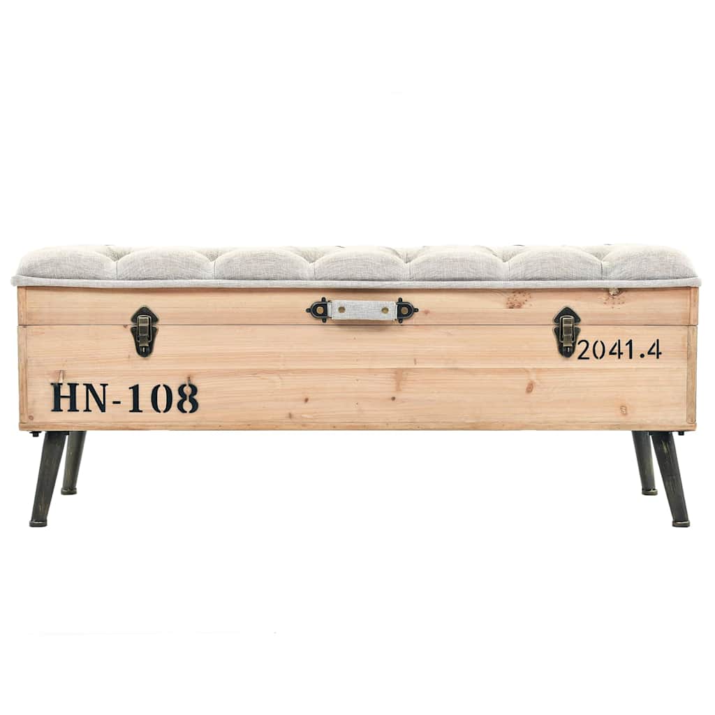 opbevaringsbænk 110 cm massivt grantræ