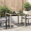 havebord 90x90x75 cm hærdet glas og polyrattan beige