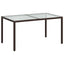 havebord 150x90x75 cm hærdet glas og polyrattan brun