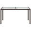 havebord 150x90x75 cm hærdet glas og polyrattan brun