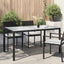 havebord 150x90x75 cm hærdet glas og polyrattan sort