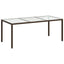 havebord 190x90x75 cm hærdet glas og polyrattan brun
