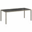 havebord 190x90x75 cm hærdet glas og polyrattan grå