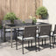 havebord 190x90x75 cm hærdet glas og polyrattan grå