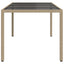 havebord 190x90x75 cm hærdet glas og polyrattan beige