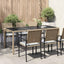 havebord 190x90x75 cm hærdet glas og polyrattan beige
