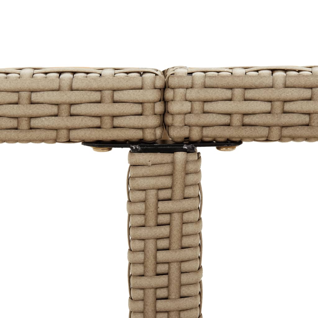 havebord 109x107x74 cm polyrattan og massivt akacietræ beige