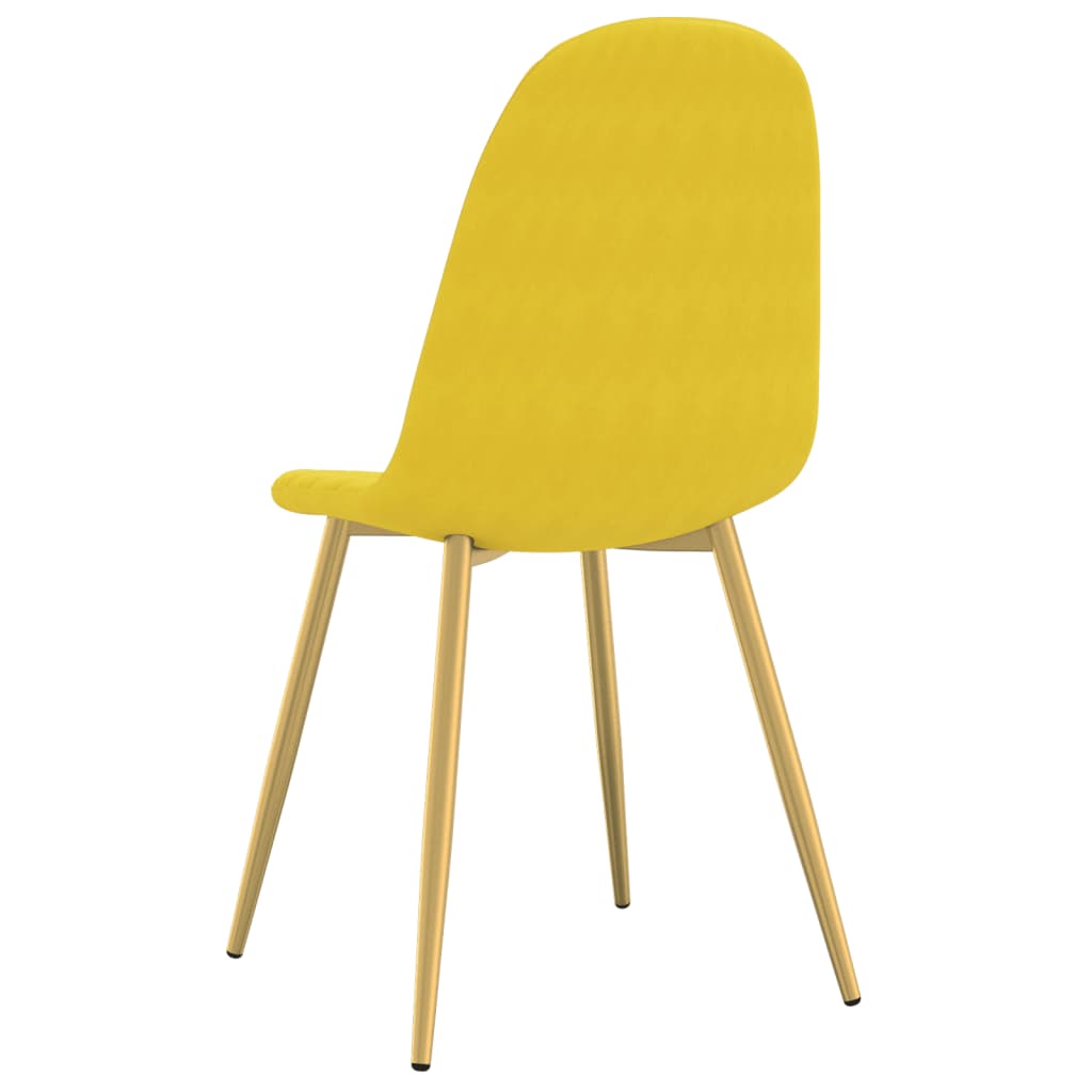 spisebordsstole 6 stk. velour sennepsgul
