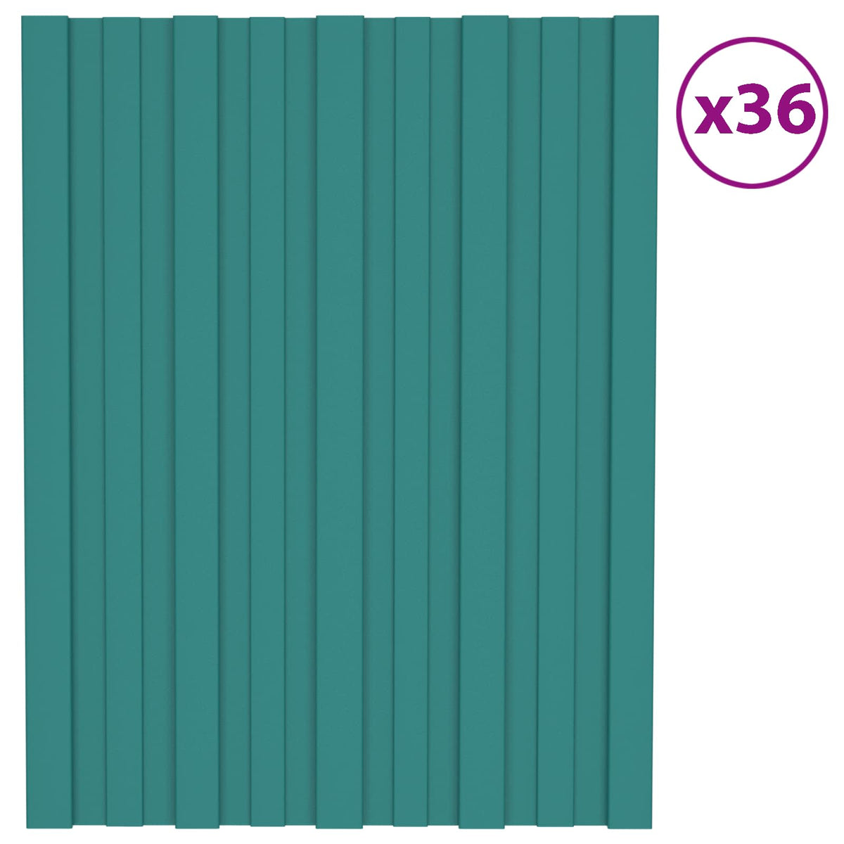 Tagpanel 36 stk. Grøn 60 x 45 cm Galvaniseret stål