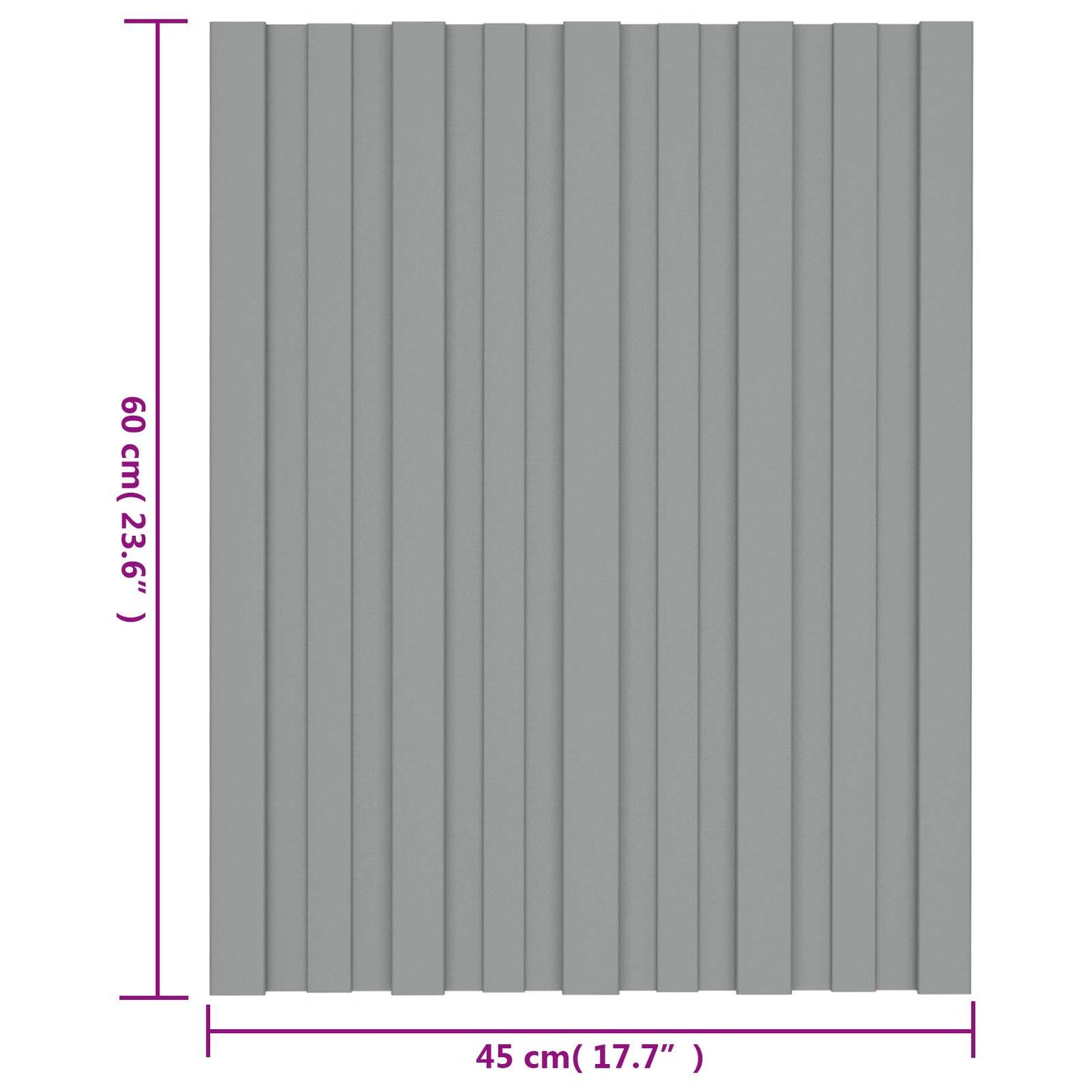 Tagpanel 12 stk. Grå 60 x 45 cm Galvaniseret stål