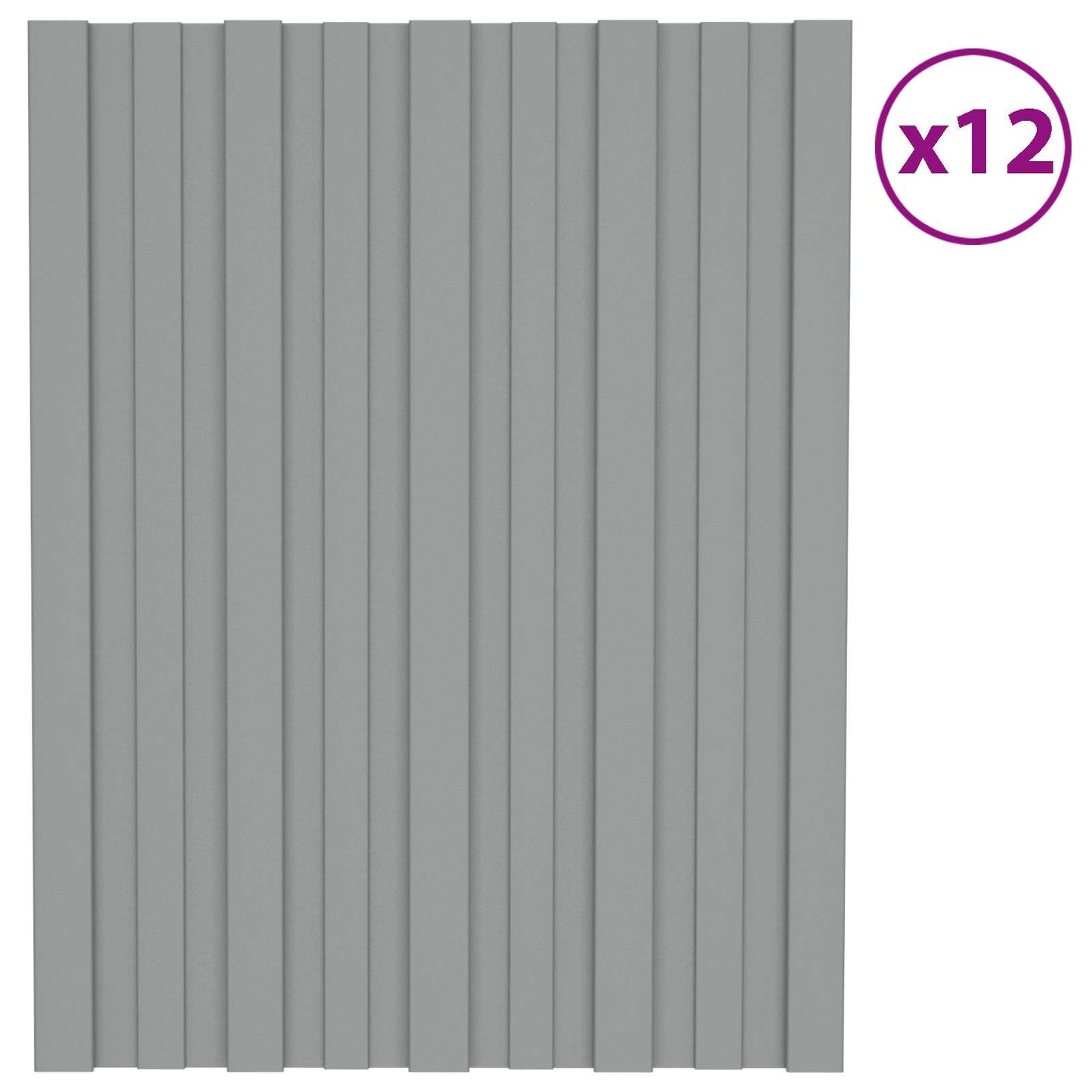 Tagpanel 12 stk. Grå 60 x 45 cm Galvaniseret stål