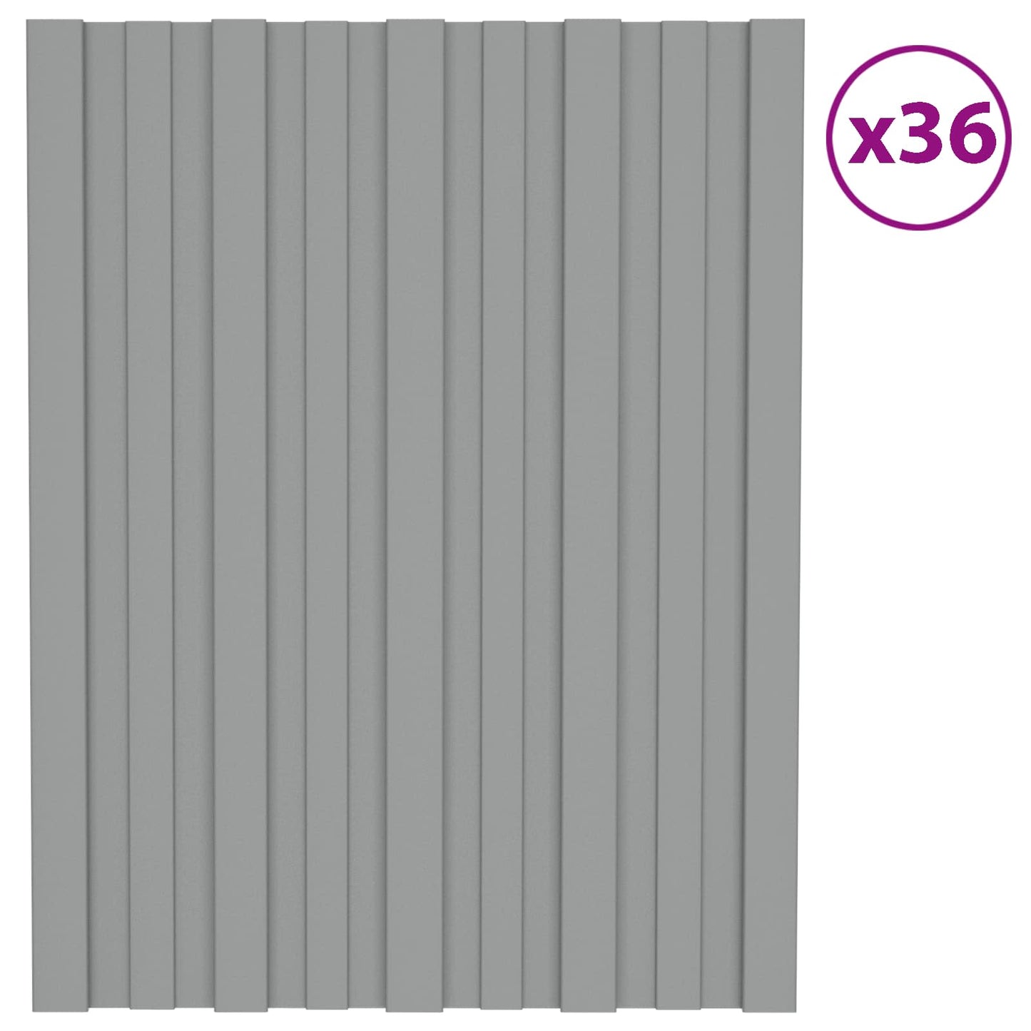 Tagpanel 36 stk. Grå 60 x 45 cm Galvaniseret stål