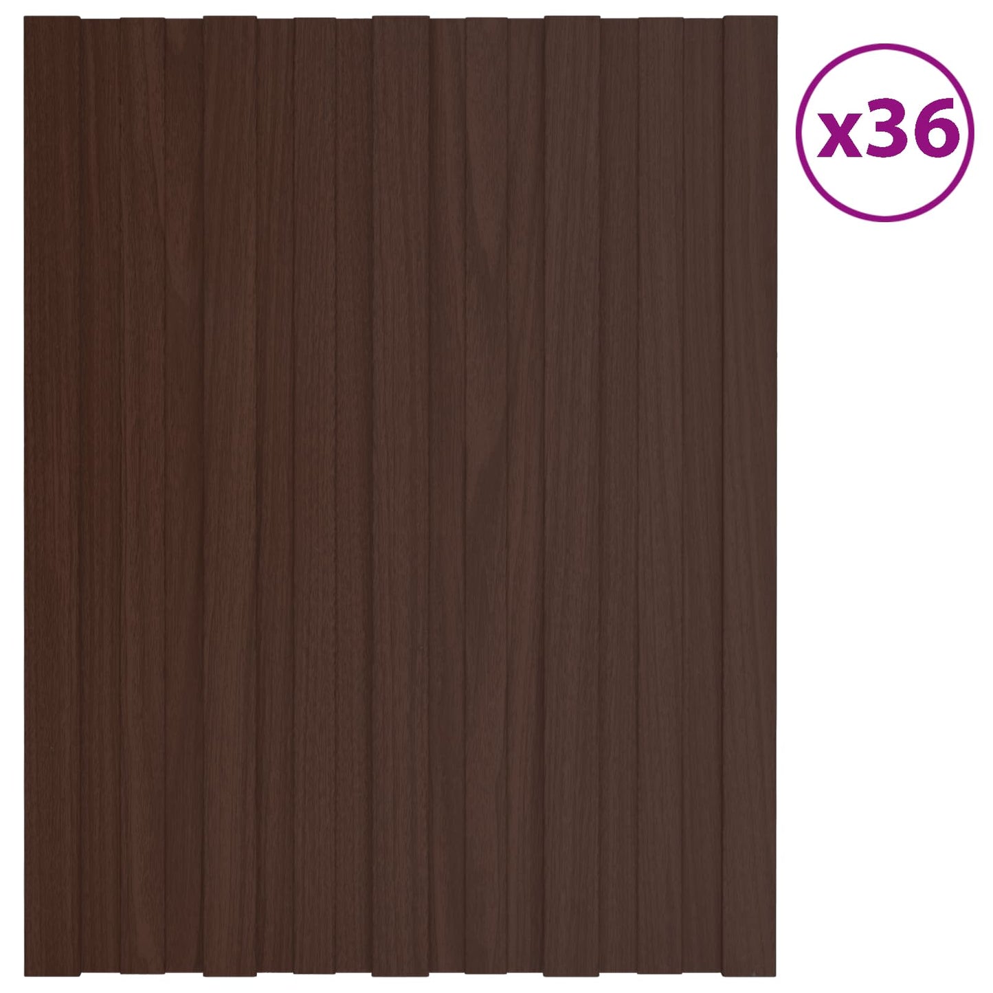 Tagpanel 36 stk. Brun 60 x 45 cm Galvaniseret stål