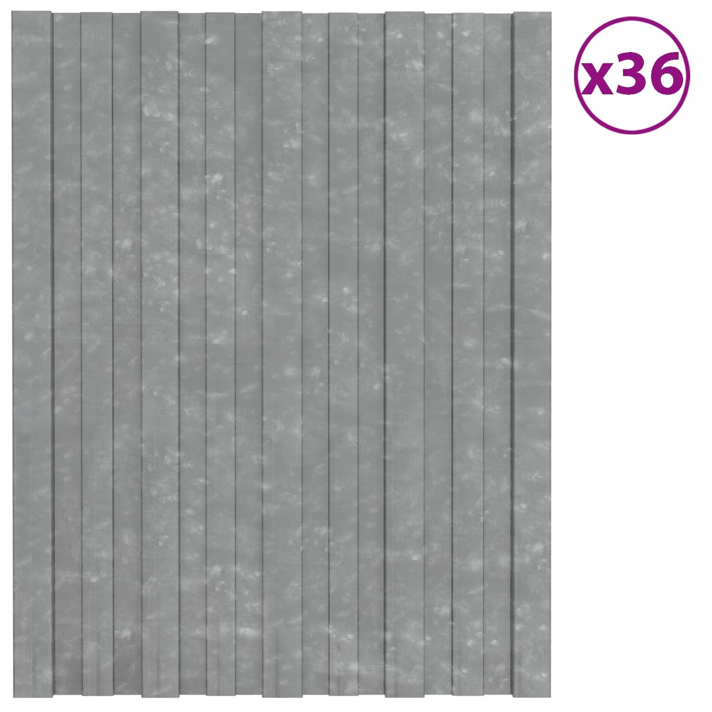 Tagpanel 36 stk. Sølv 60 x 45 cm Galvaniseret stål