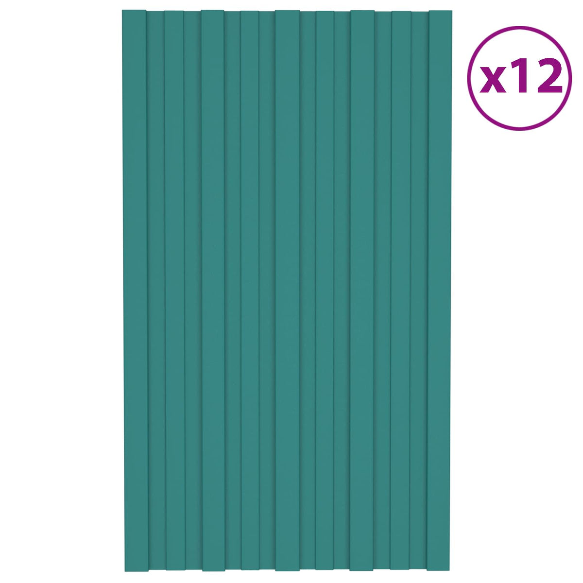 Tagpanel 12 stk. Grøn 80 x 45 cm Galvaniseret stål