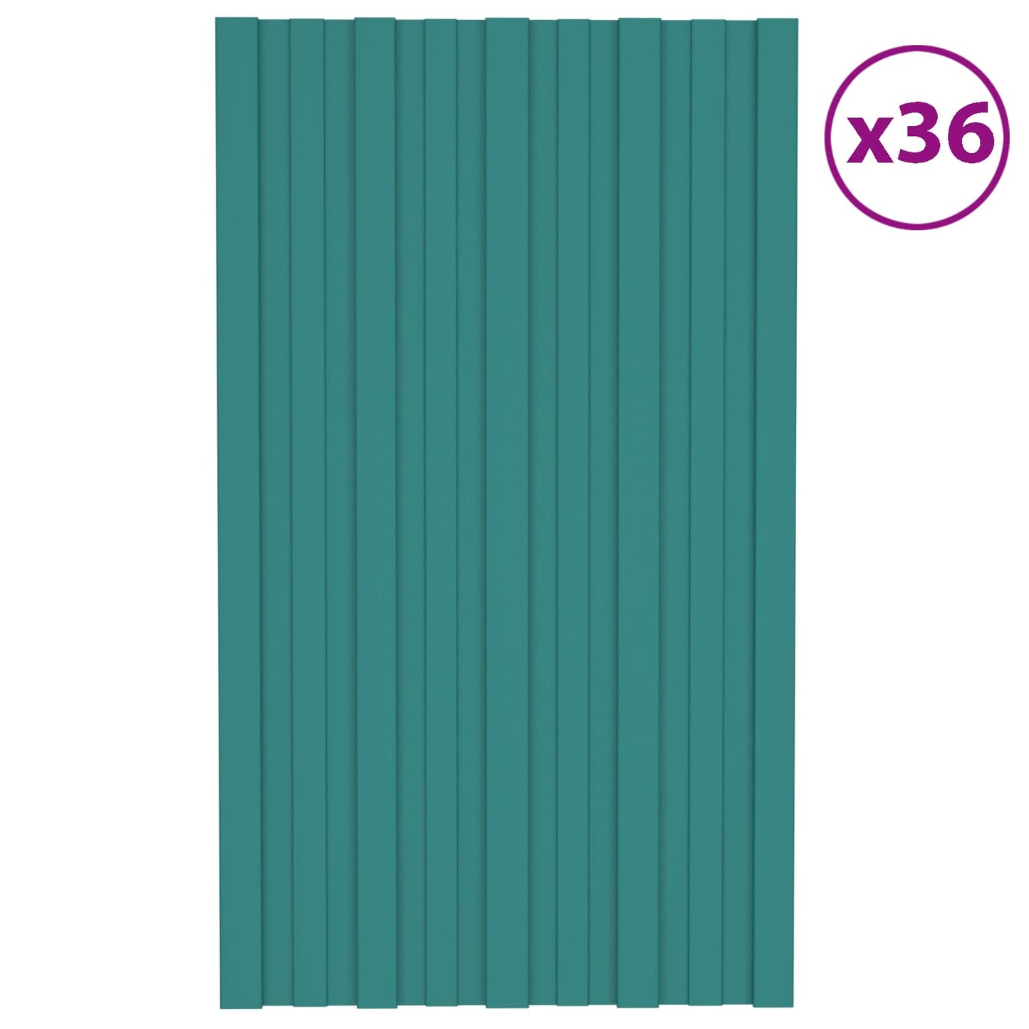Tagpanel 36 stk. Grøn 80 x 45 cm Galvaniseret stål