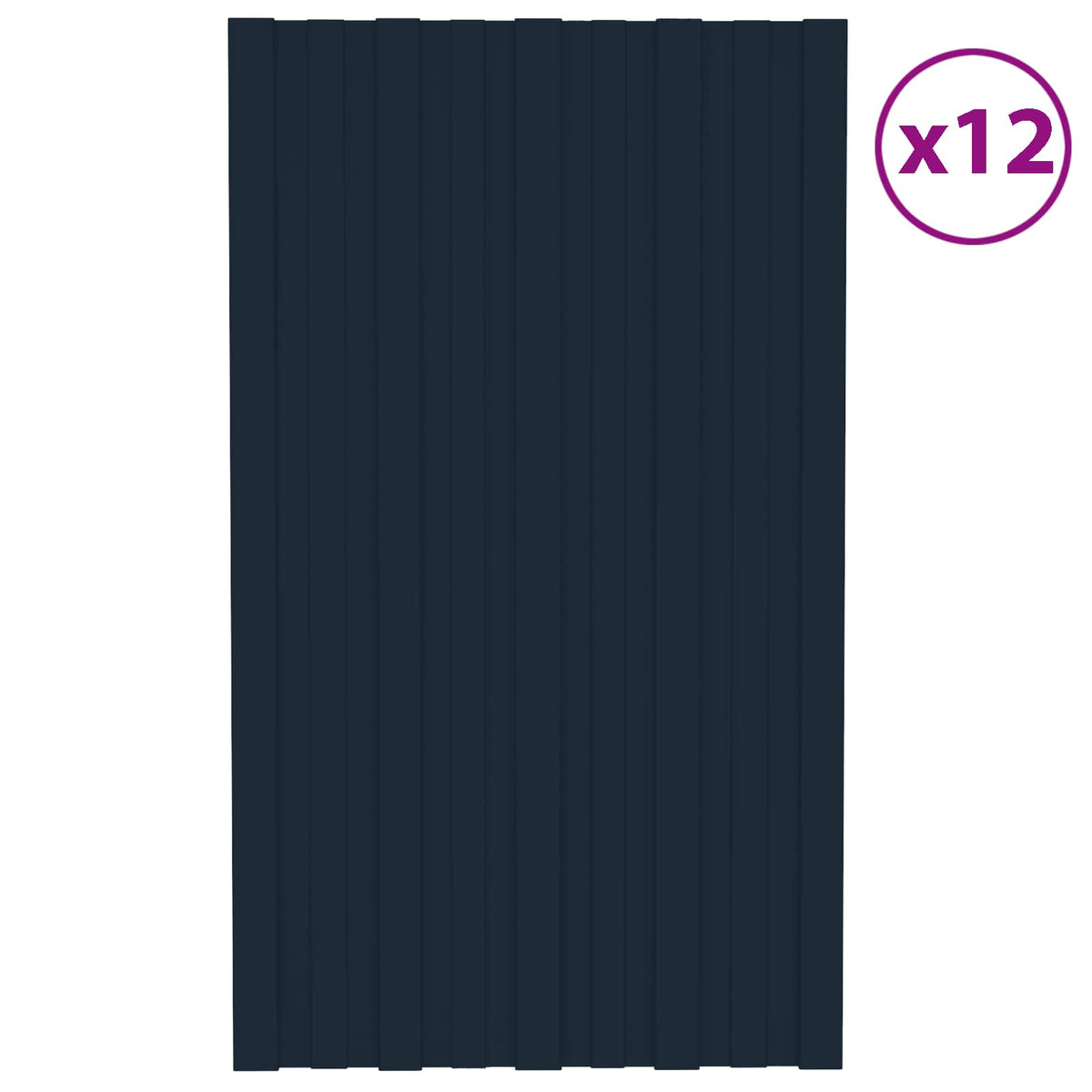 Tagpanel 12 stk. Antracit 80 x 45 cm Galvaniseret stål