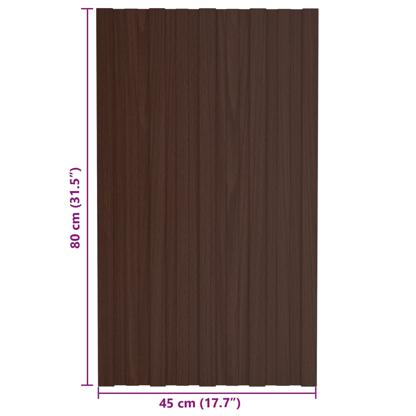 Tagpanel 12 stk. Brun 80 x 45 cm Galvaniseret stål