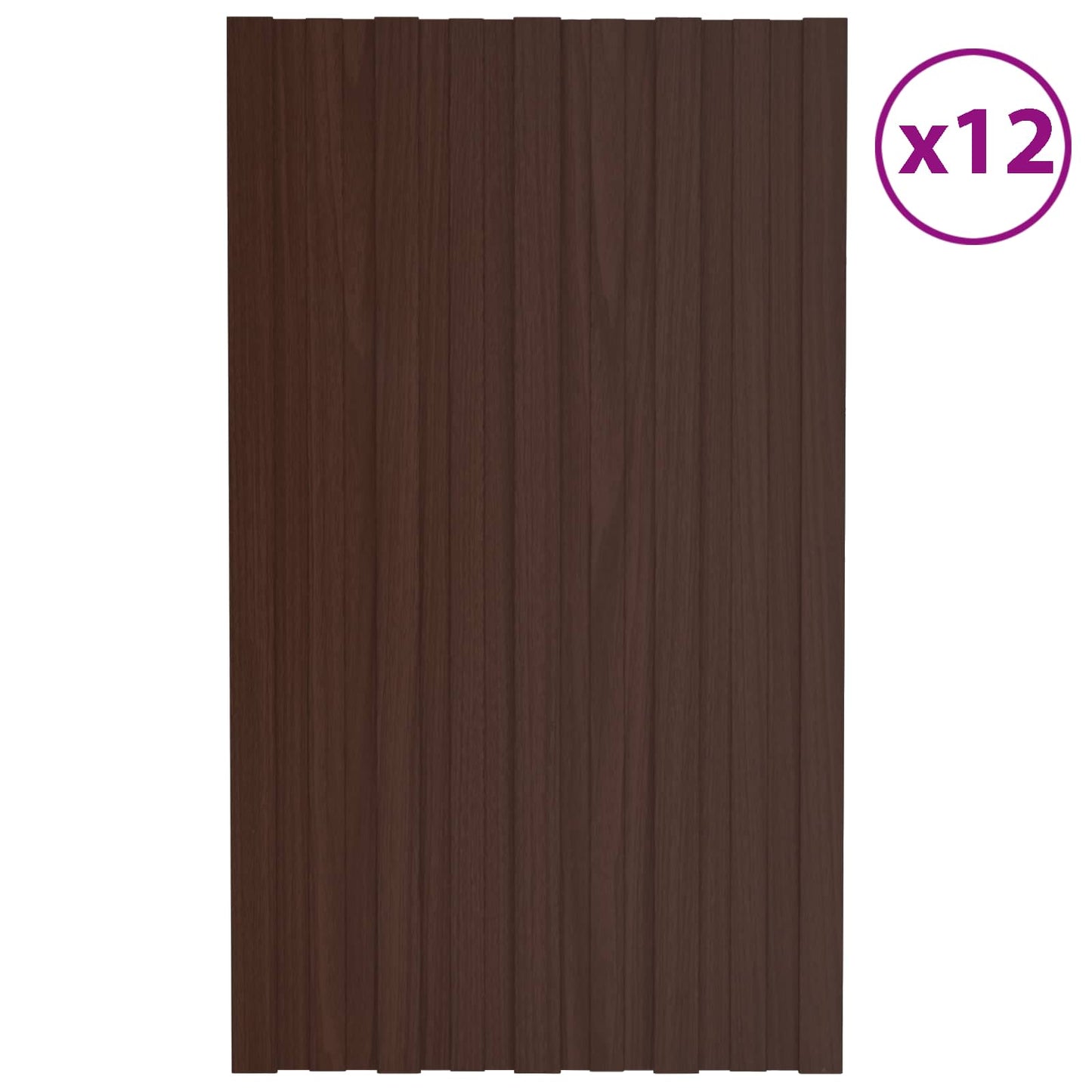Tagpanel 12 stk. Brun 80 x 45 cm Galvaniseret stål