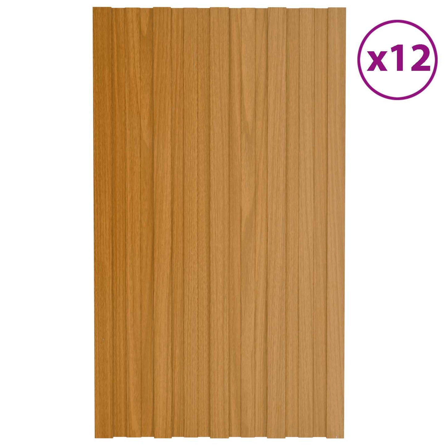 Tagpanel 12 stk. Naturfarvet 80 x 45 cm Galvaniseret stål