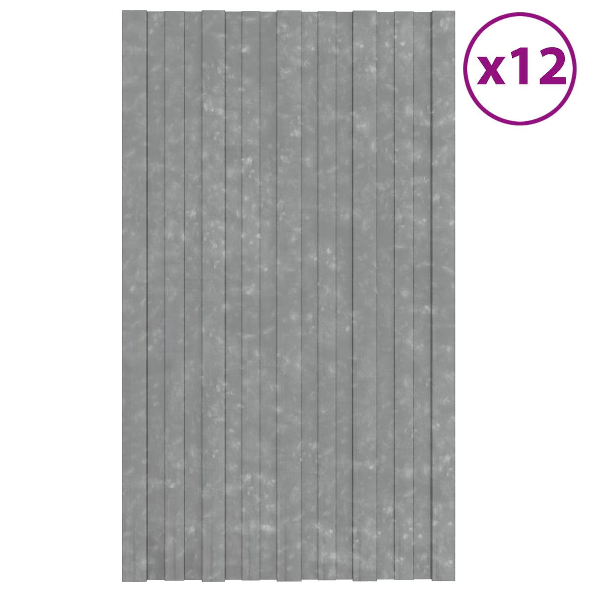 Tagpanel 12 stk. Sølv 80 x 45 cm Galvaniseret stål