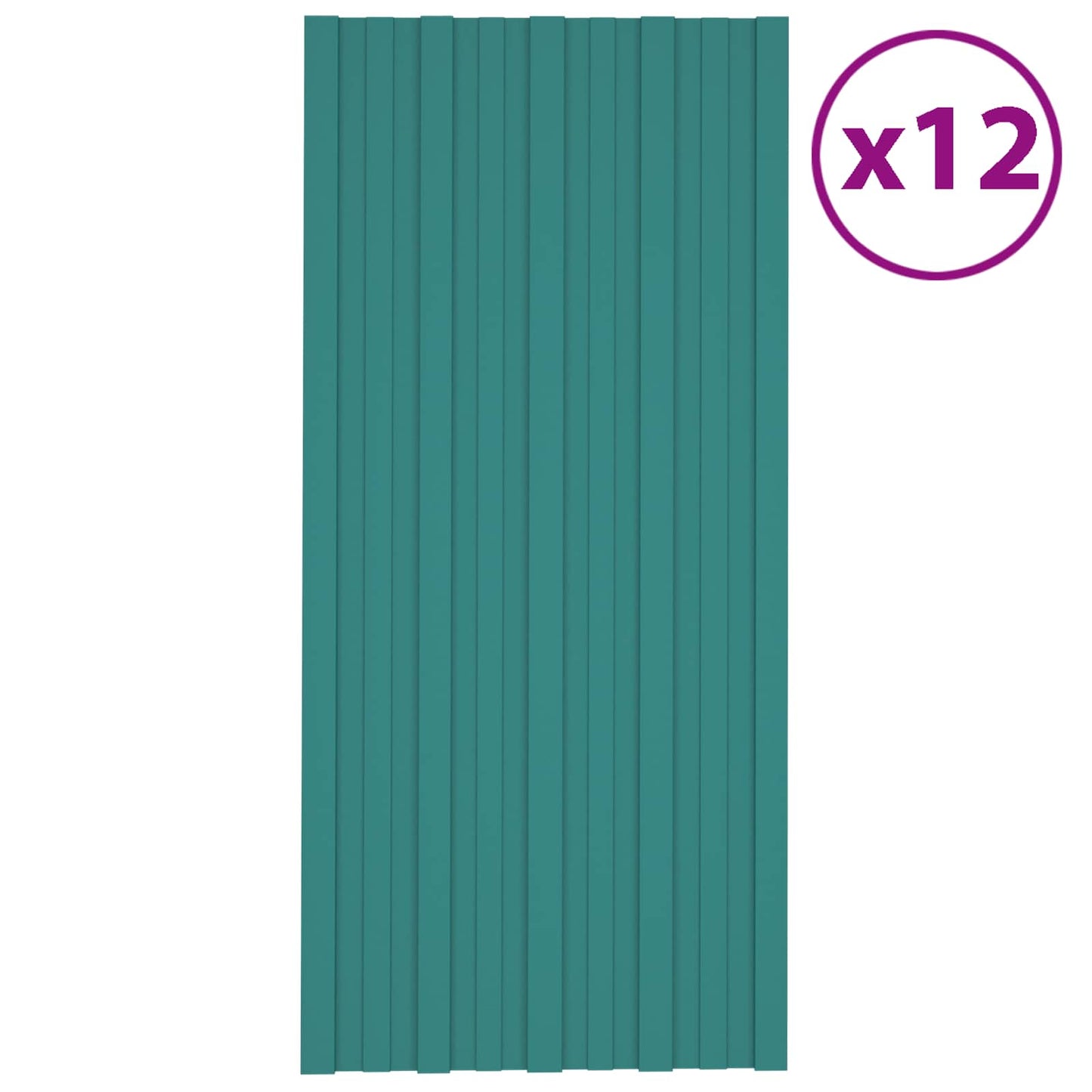 Tagpanel 12 stk. Grøn 100 x 45 cm Galvaniseret stål