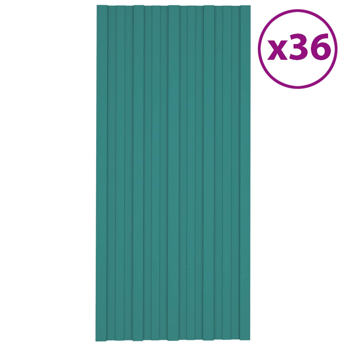 Tagpanel 36 stk. Grøn 100 x 45 cm Galvaniseret stål