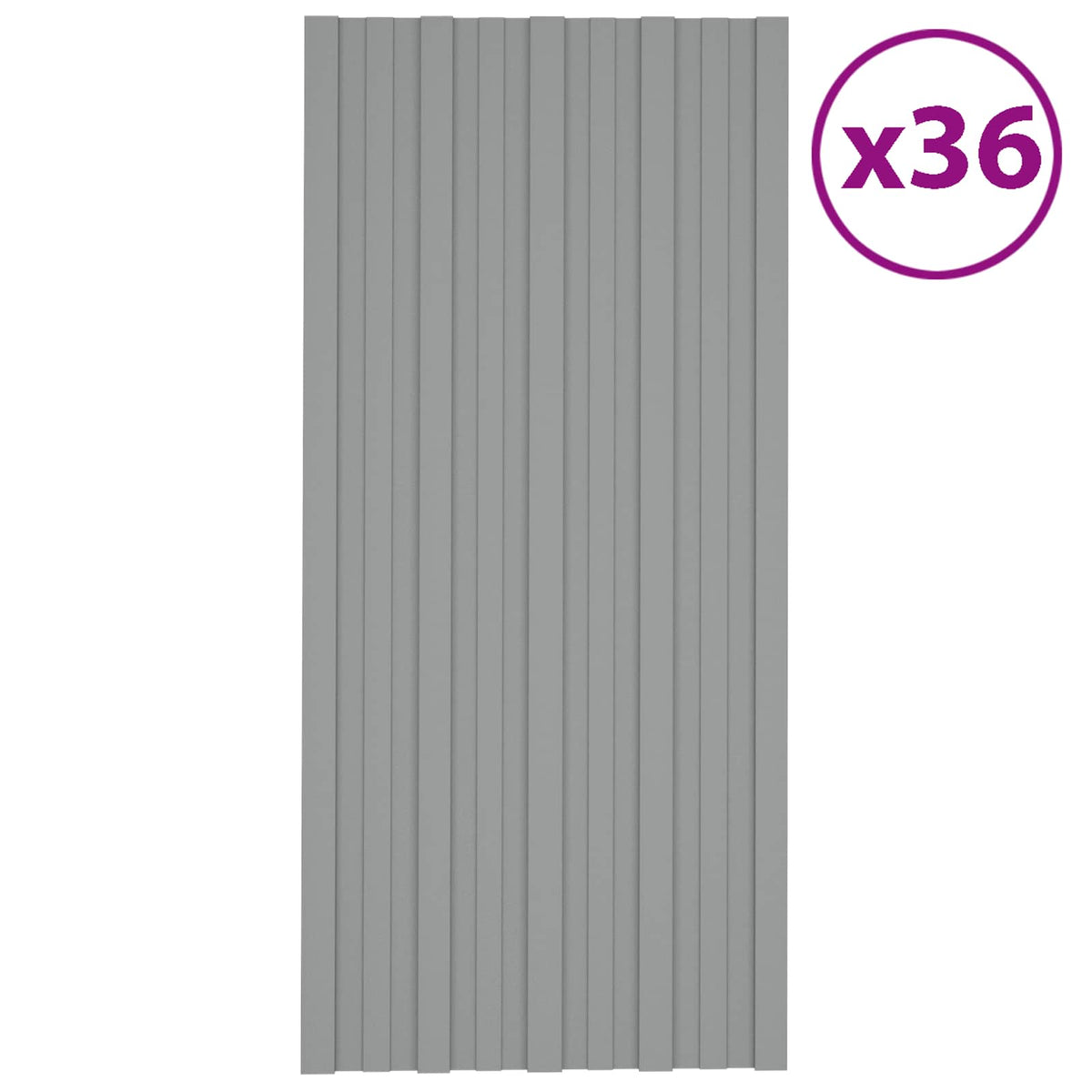 Tagpanel 36 stk. Grå 100 x 45 cm Galvaniseret stål